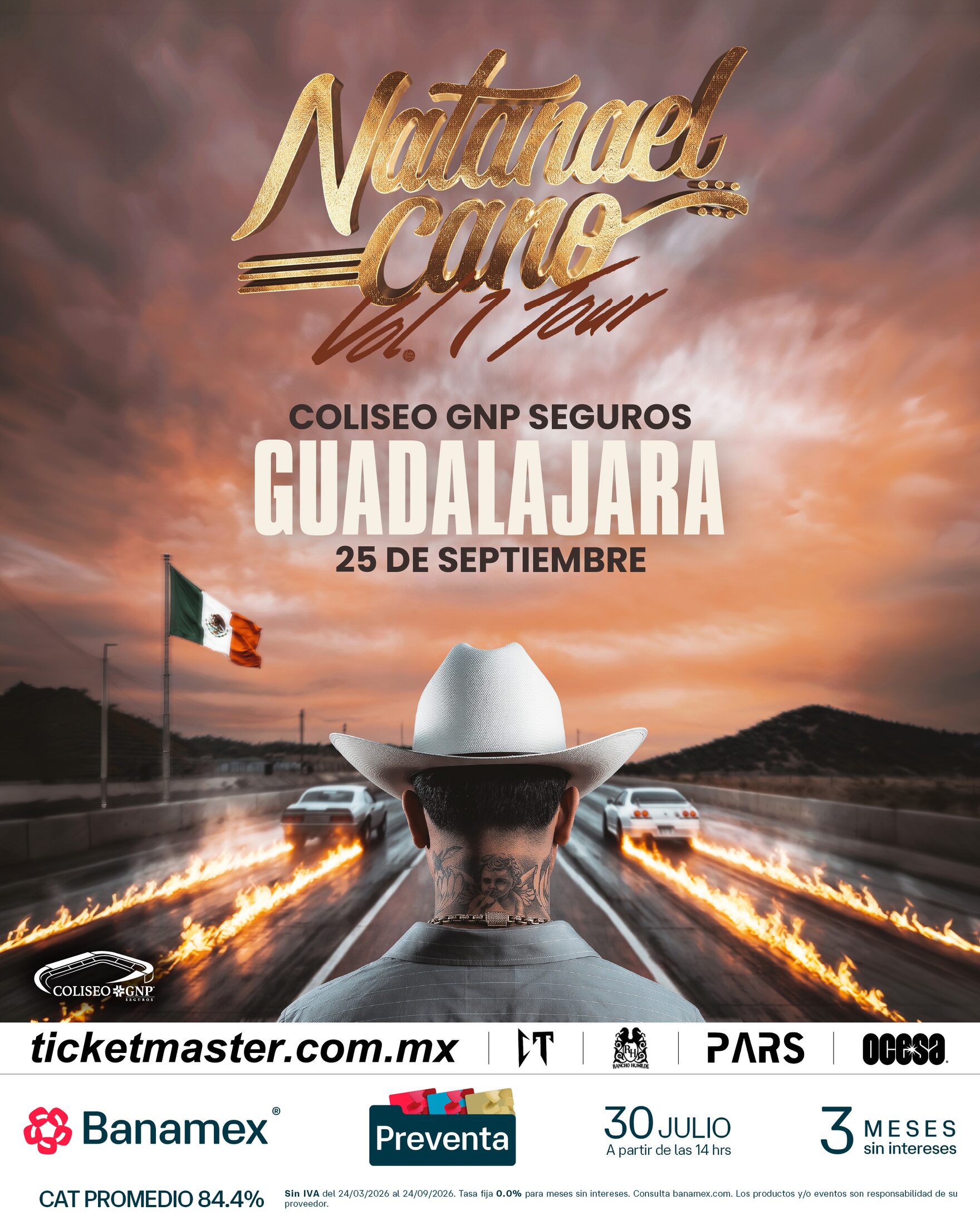 Flyer de Natanael Cano en Guadalajara